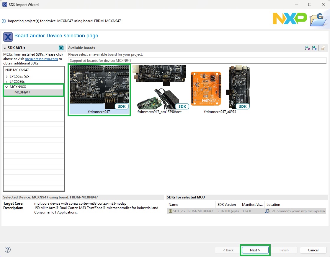 Veda917 - NXP - 008 - Create application board selected.jpg